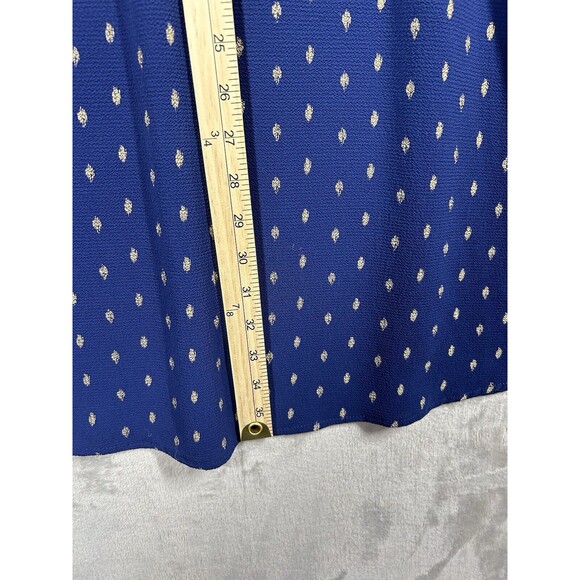 Juicy Couture Navy & Gold Polka Dots Tie Sides High Neck Dress Women’s XS - Picture 5 of 11
